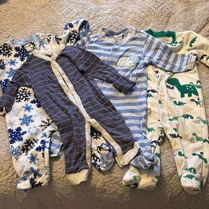 Cozy Kids One Piece Pajama Set - Blue, Green, White Carters and Old navy